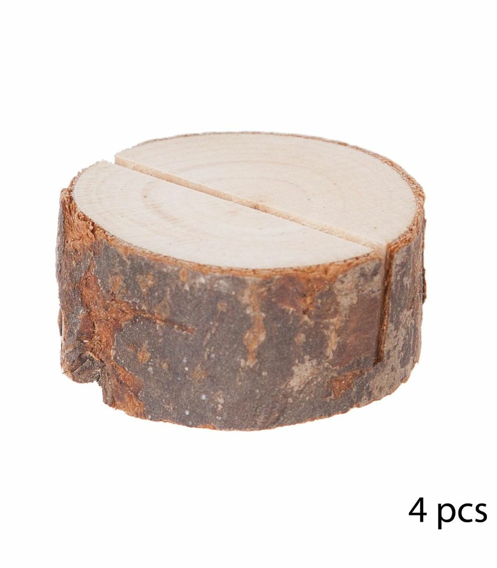 Lot de 4 cavaliers de table rondin en bois