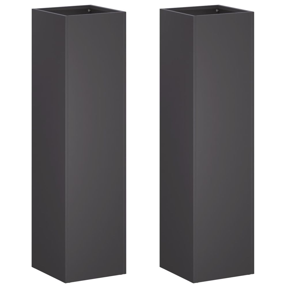 Cache-pot de jardin 2 pc noir 20 x 20 x 75 cm