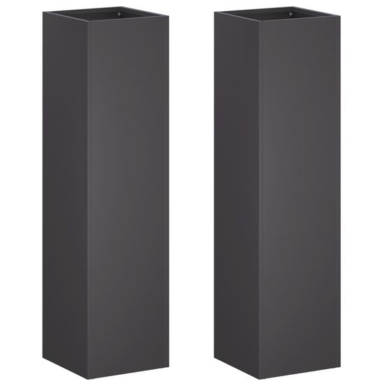 Cache-pot de jardin 2 pc noir 20 x 20 x 75 cm