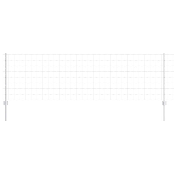 Clôture avec poteau argenté 0,8 x 25 m acier