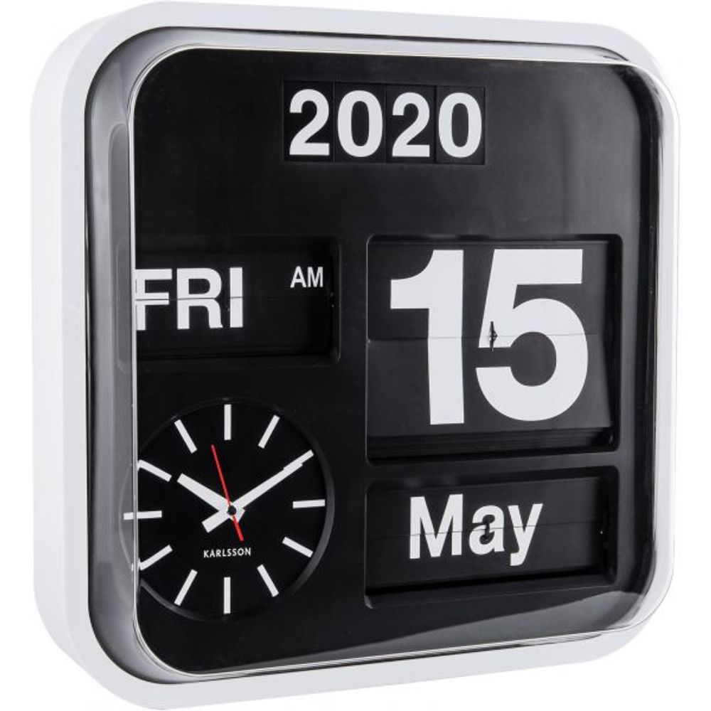 Horloge vintage big flip 43 cm blanc