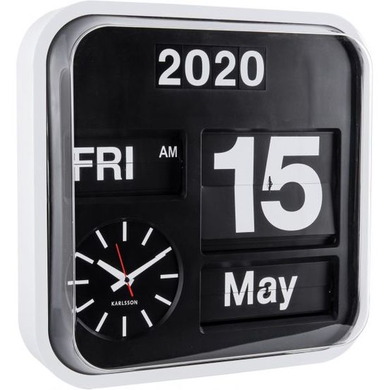 Horloge vintage big flip 43 cm blanc
