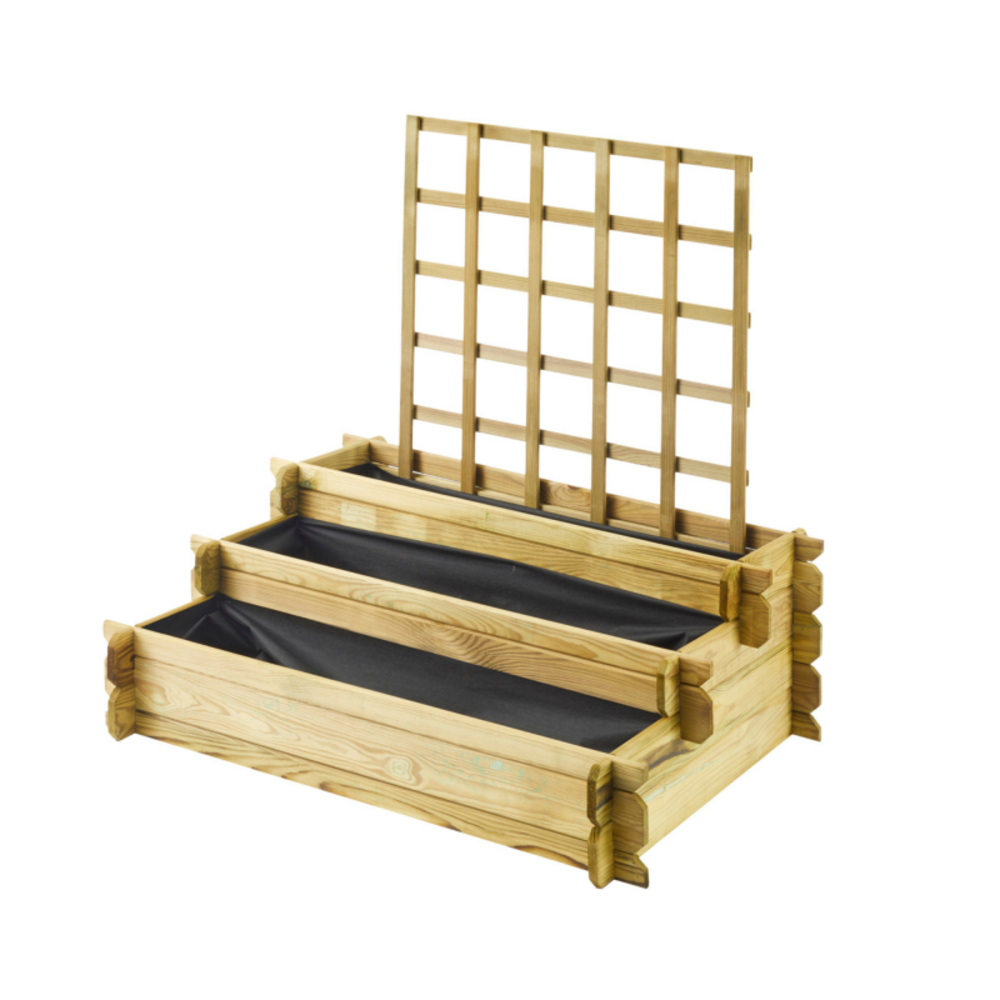 Carré potager en bois avec treillis angelic