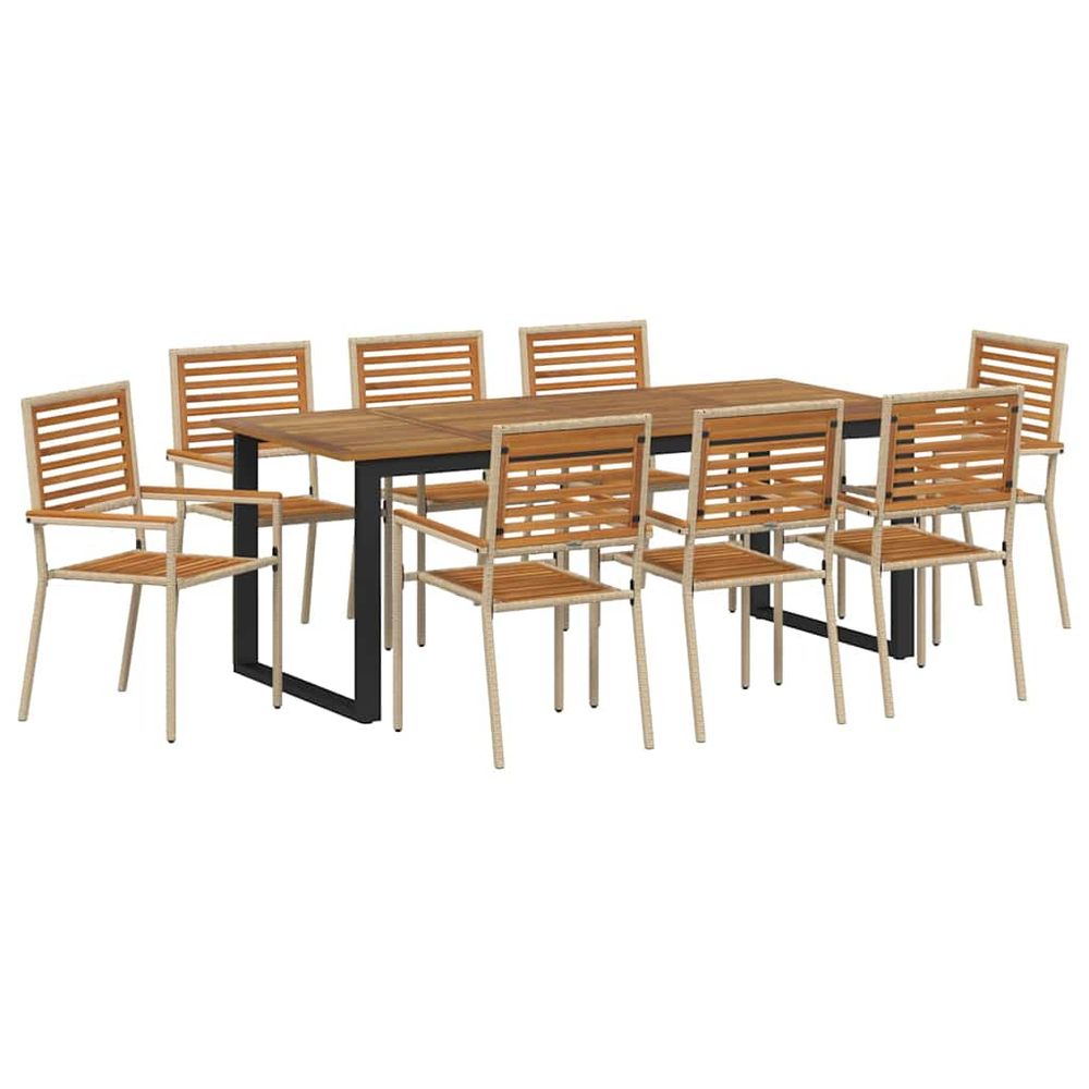Ensemble de salle à manger pour jardin 9 pc beige