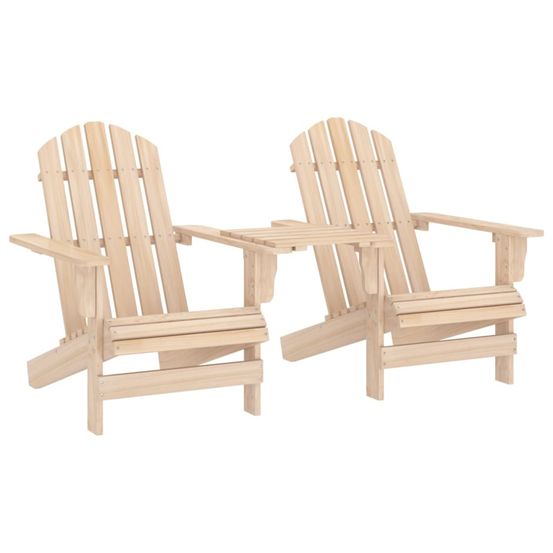Chaises de jardin adirondack avec table bois de sapin solide