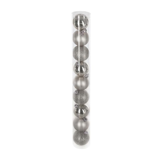 Déco de sapin lot de 9 boules de noël d 6 cm - argent