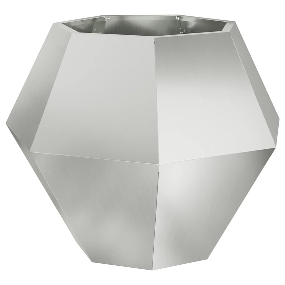 Jardinière d'extérieur argenté 75 x 75 x 60 cm acier galvanisé