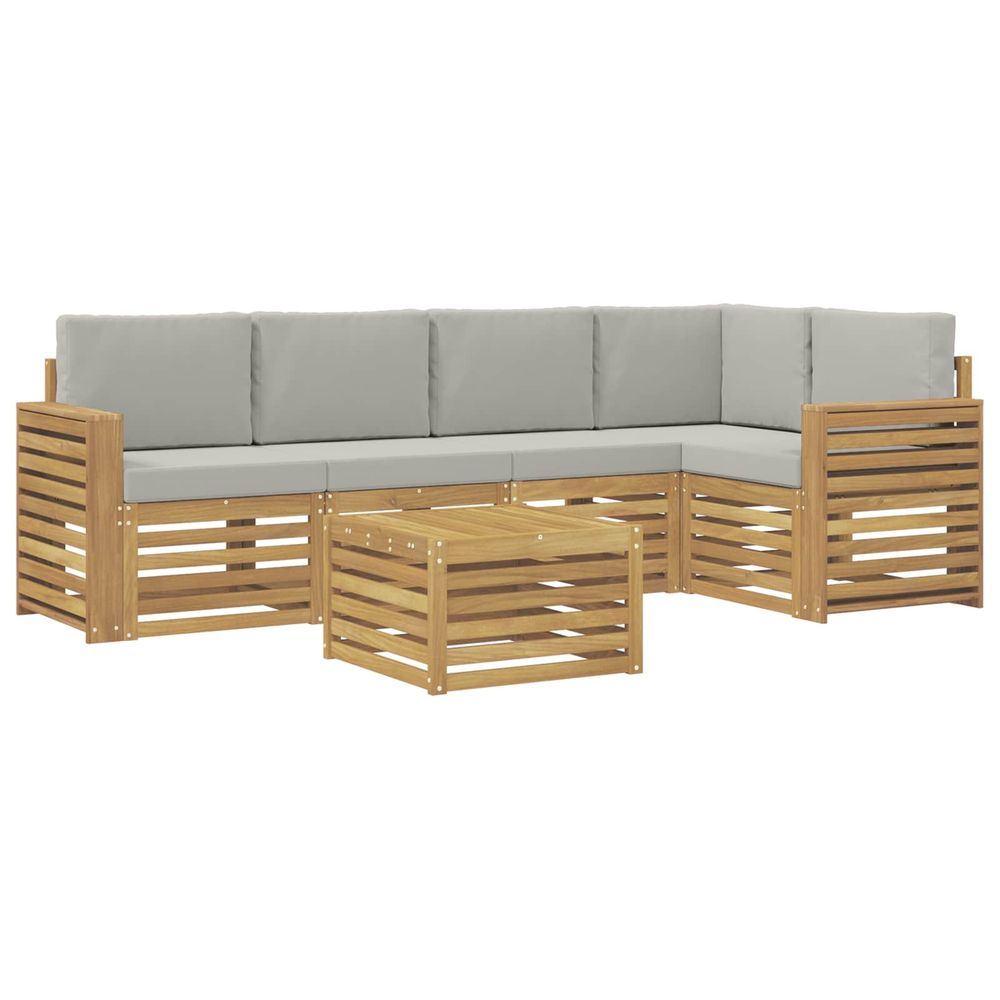 Ensemble de canapés d'extérieur 6 pc blanc et gris clair