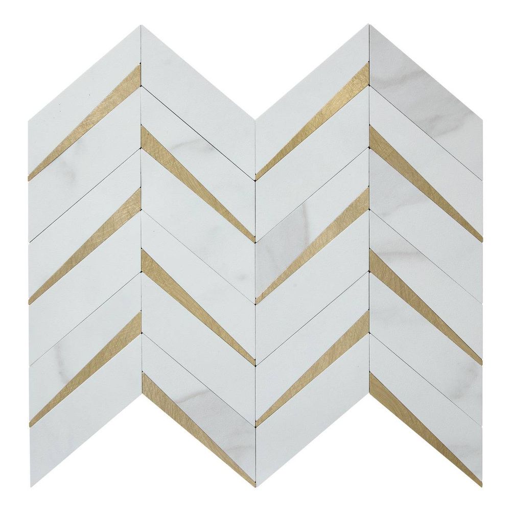 Lot de 2 stickers muraux mina 31x31cm chevrons blancs