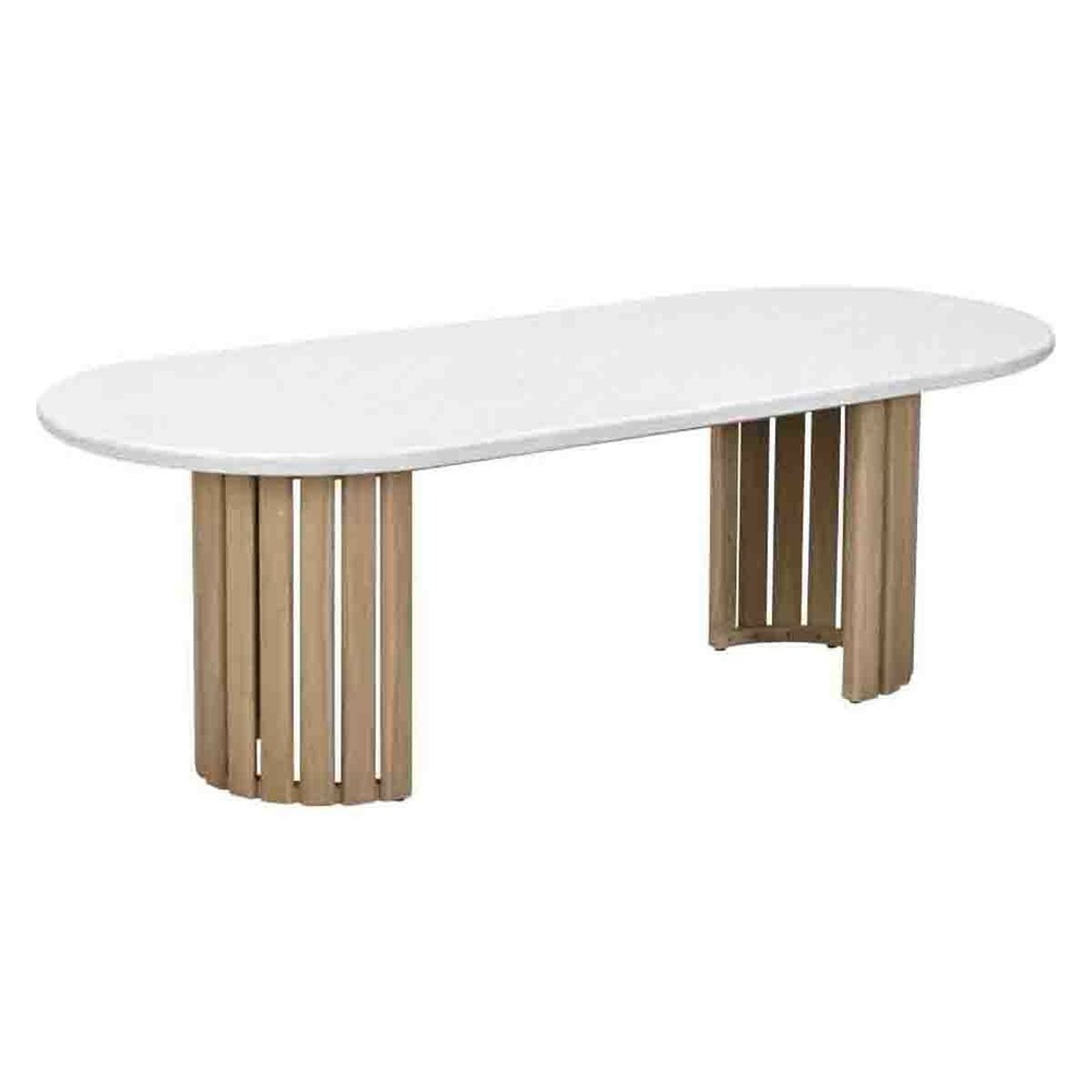 Garden impressions ibiza table de jardin – ovale – bois d’acacia white wash – fibrestone