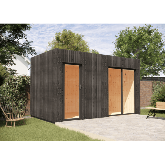 Studio de jardin re2020 en bois 4,4 x 2,4 x 2,7 m / isolation re2020 avec plancher isolé