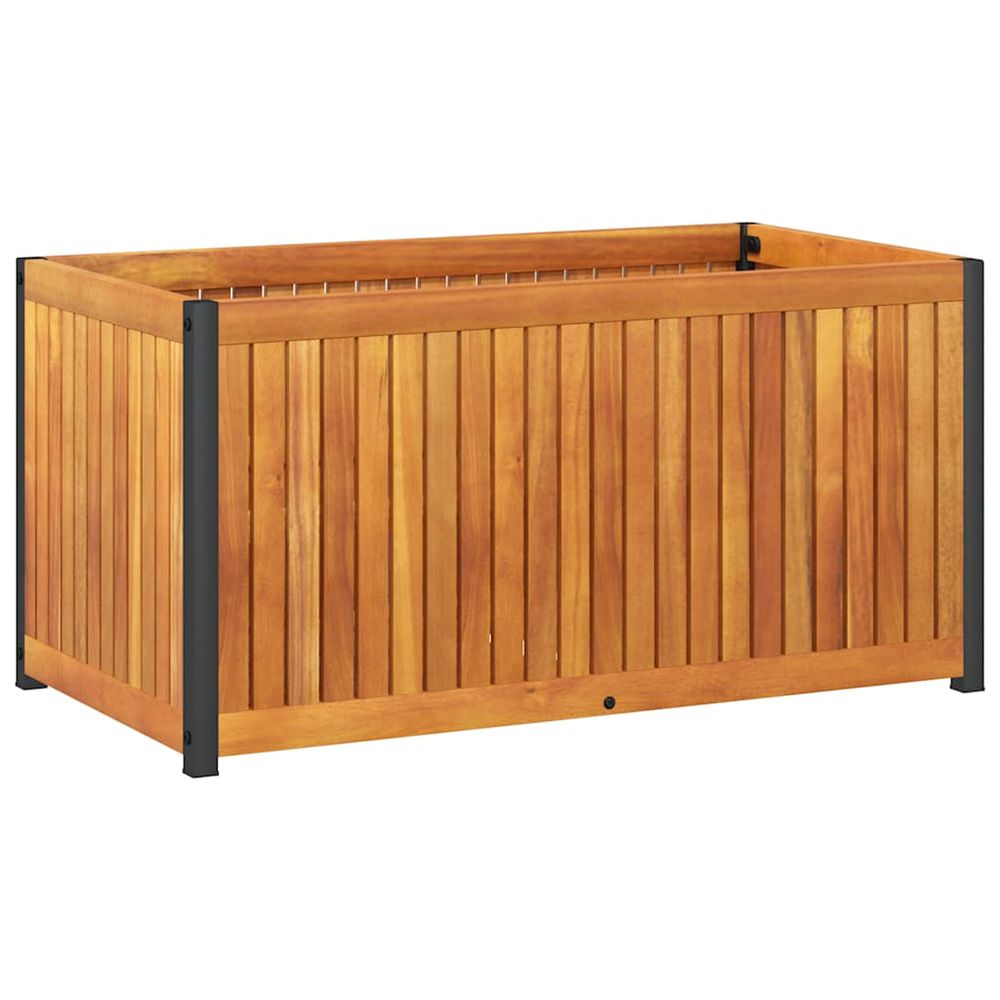 Jardinière d'extérieur 85x45x44 cm bois massif d'acacia et acier