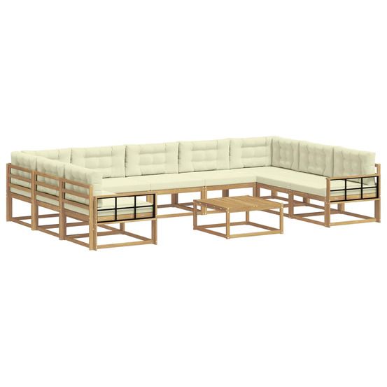 Ensemble de canapés d'extérieur 10 pc blanc et crème