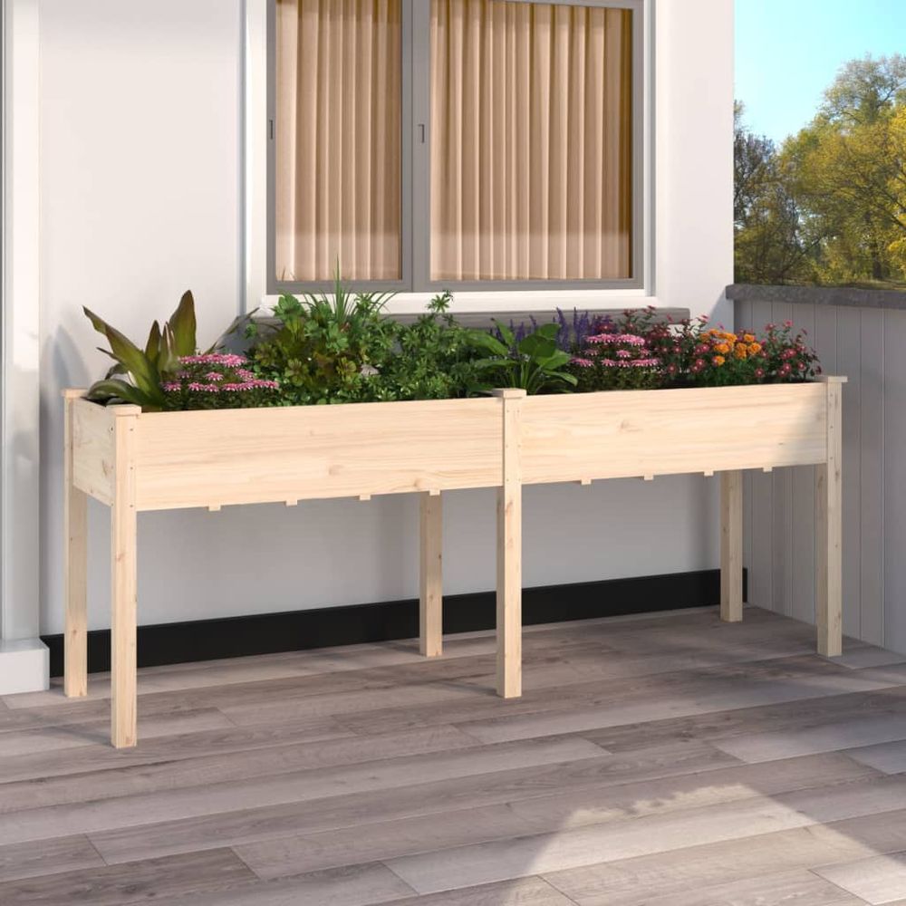 Très grande jardinière sur pieds en bois potager terrasse 203 cm