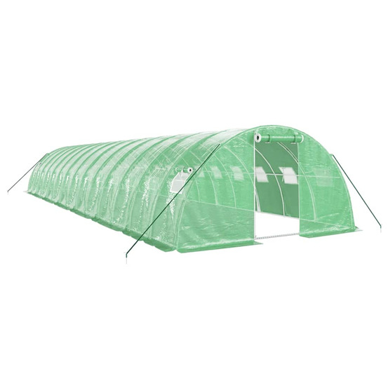 Serre avec cadre en acier vert 56 m² 14x4x2 m