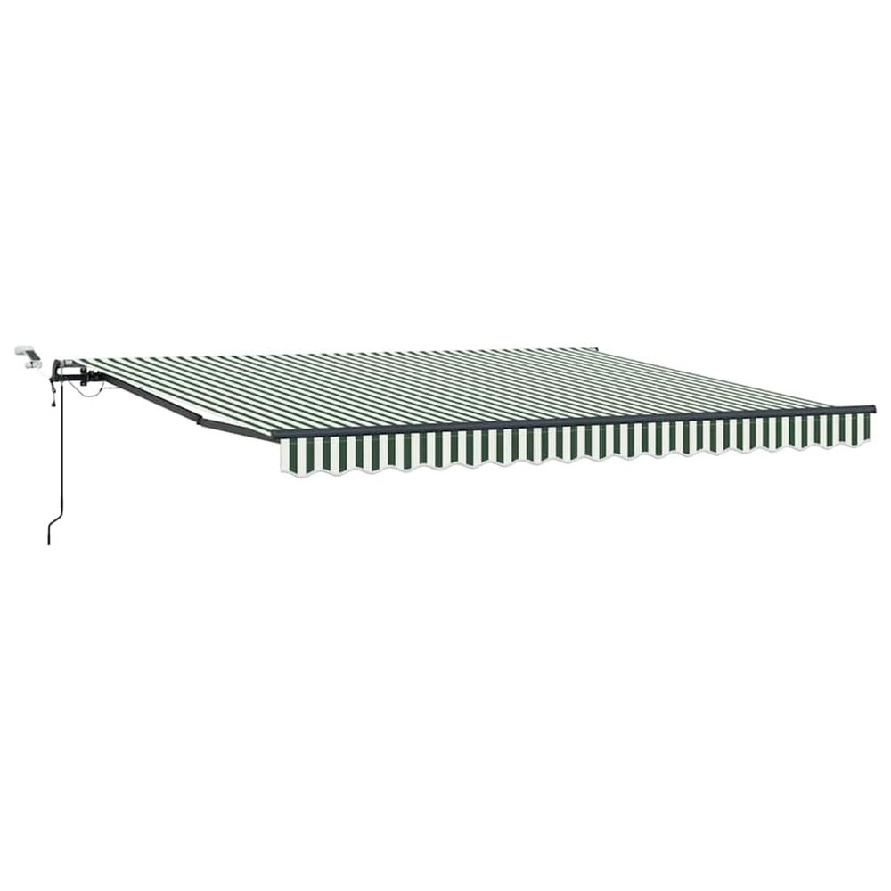 Auvent rétractable vert et blanc 400 × 300 cm polyester