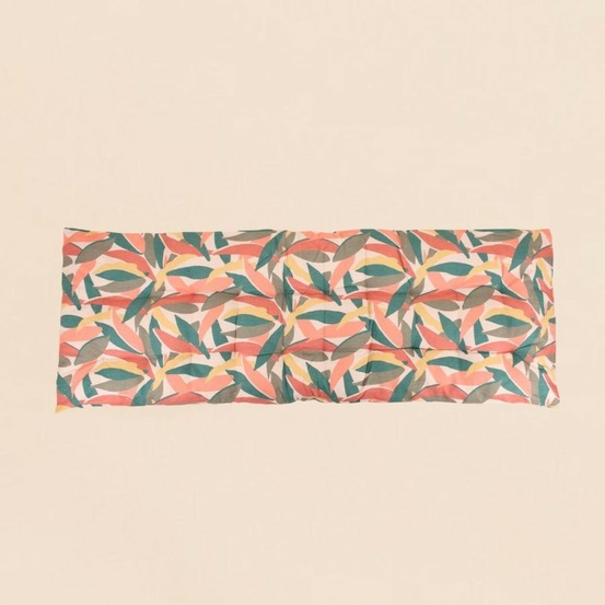 Coussin banc effet lin déperlant & anti-uv imprimé coloré 120x40cm