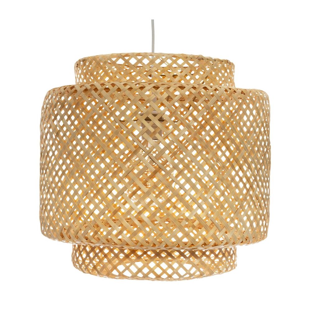 Luminaire suspension en bambou naturel d 40 cm