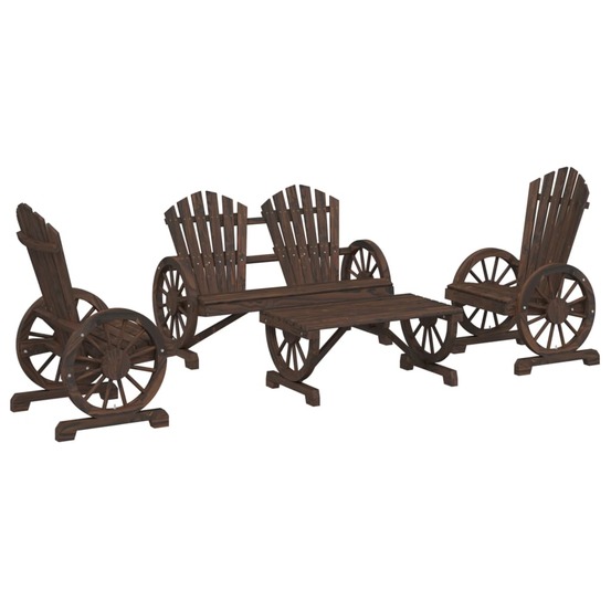 Salon de jardin 4 pcs bois de sapin massif