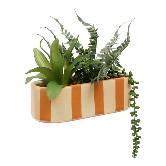 Plante artificielle pool en grès h24cm orange et jaune