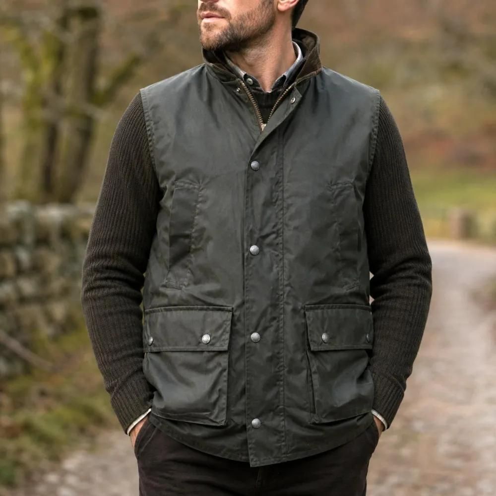 Gilet walker and hawkes winchester vert coton ciré