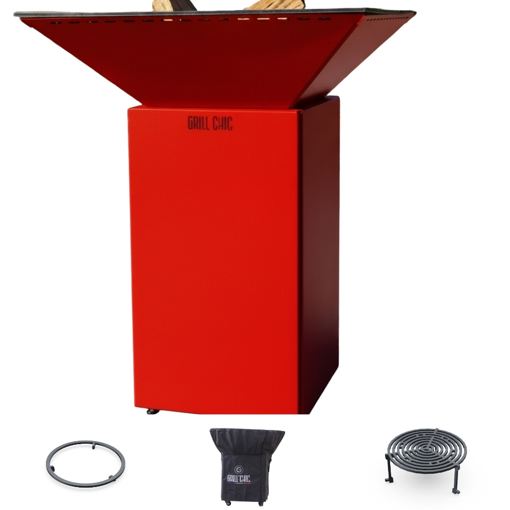 Pack privilege brasero cevenol acier normal carre 74 rouge double cuve