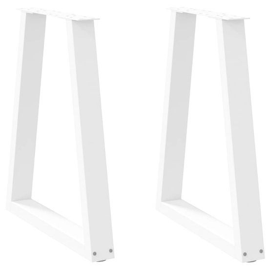 Pieds de table à manger en forme de v, 2 pièces, blanc, 50x(72-73,3) cm, acier