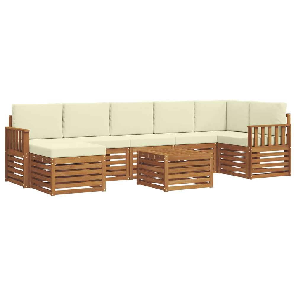 Ensembles de canapés avec coussin 8 pcs naturel et crème