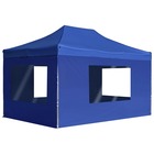 Tente de réception pliable avec parois aluminium 4,5x3 m bleu