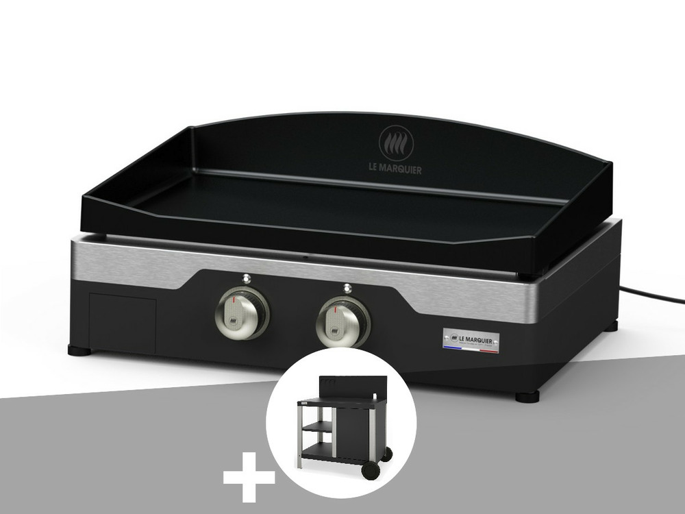 Plancha électrique allure 260 duo 60 x 40 cm + desserte