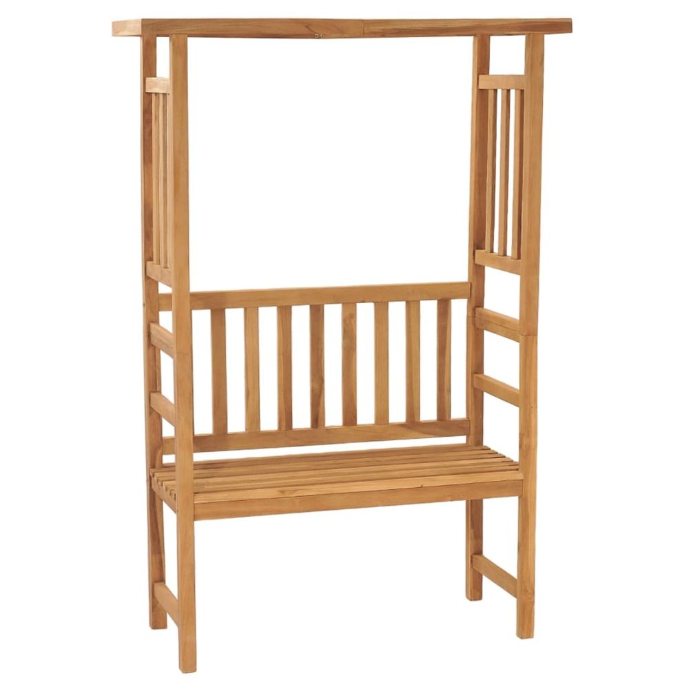 Banc de jardin avec pergola 115 cm bois de teck solide