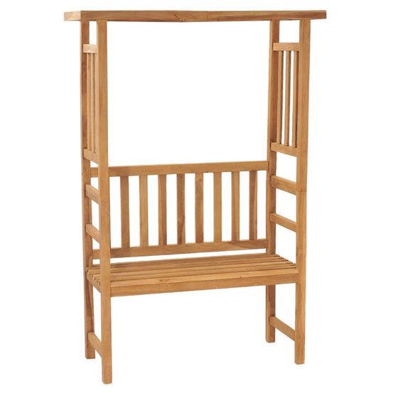 Banc de jardin avec pergola 115 cm bois de teck solide