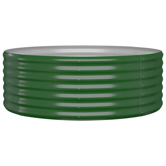 Lit surélevé de jardin acier galvanisé 100x100x36cm vert