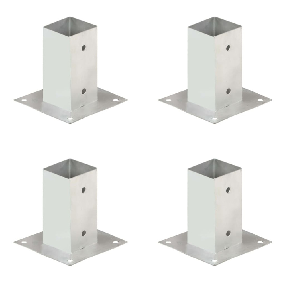 Ancres de poteau 4 pcs métal galvanisé 71 mm