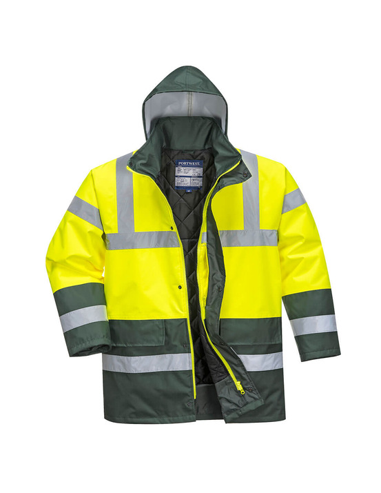Parka bicolore traffic couleur : jaune/vert taille xl - portwest