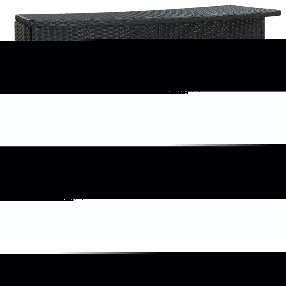 Table de bar de jardin noir 120x55x110 cm résine tressée