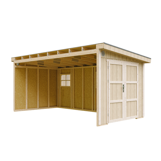 Abri de jardin qualité premium 11,47 m² - h231x248x530 cm - sans plancher e paroi latérale - timbela m940b