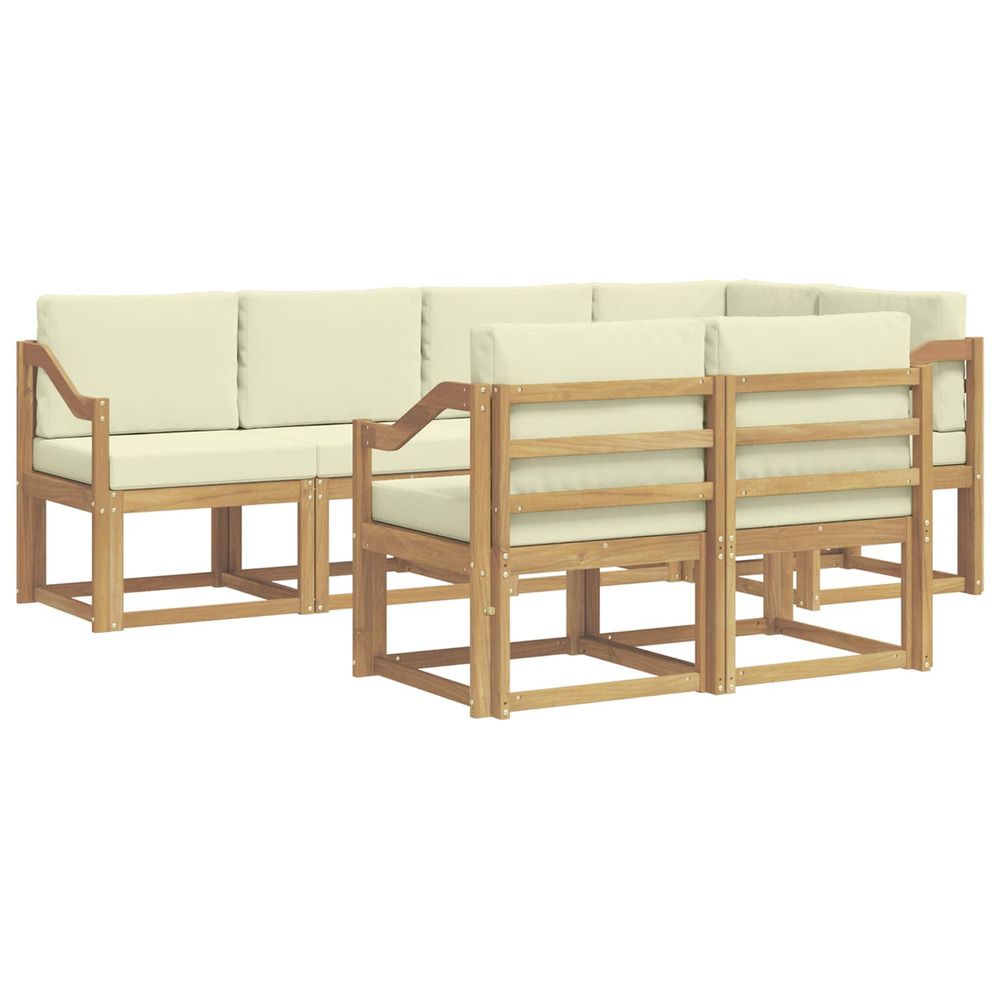 Ensemble de canapés d'extérieur 7 pc blanc et crème polyester