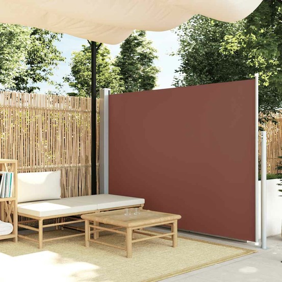 Auvent latéral rétractable 160 x 500 cm marron