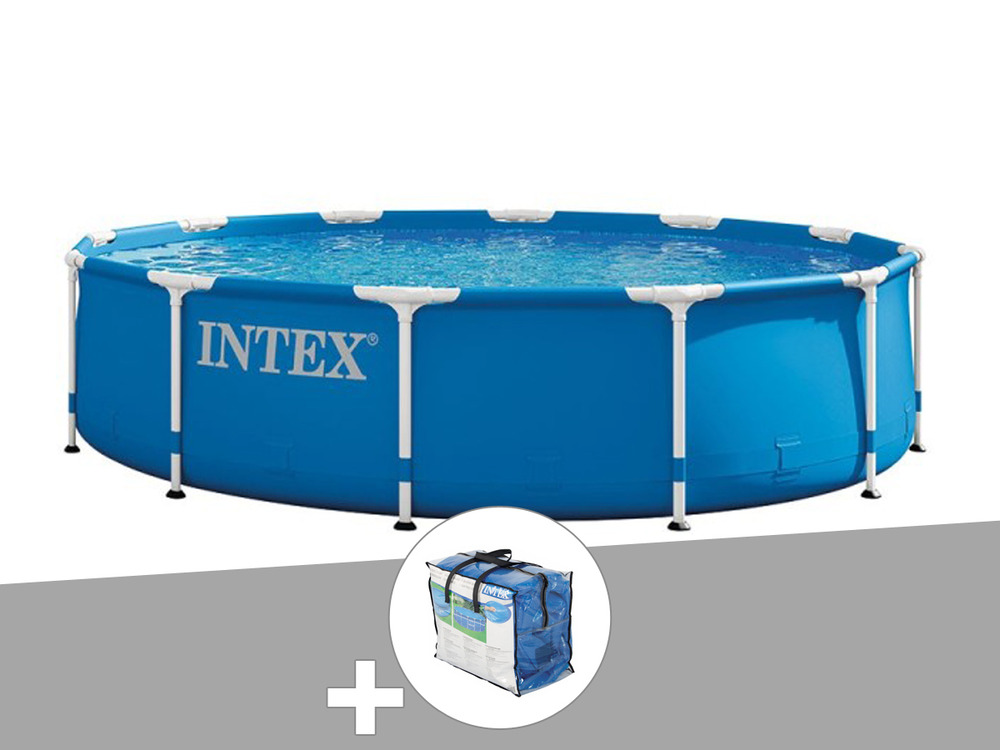 Kit piscine tubulaire metal frame ronde 3,66 x 0,76 m + bâche à bulles
