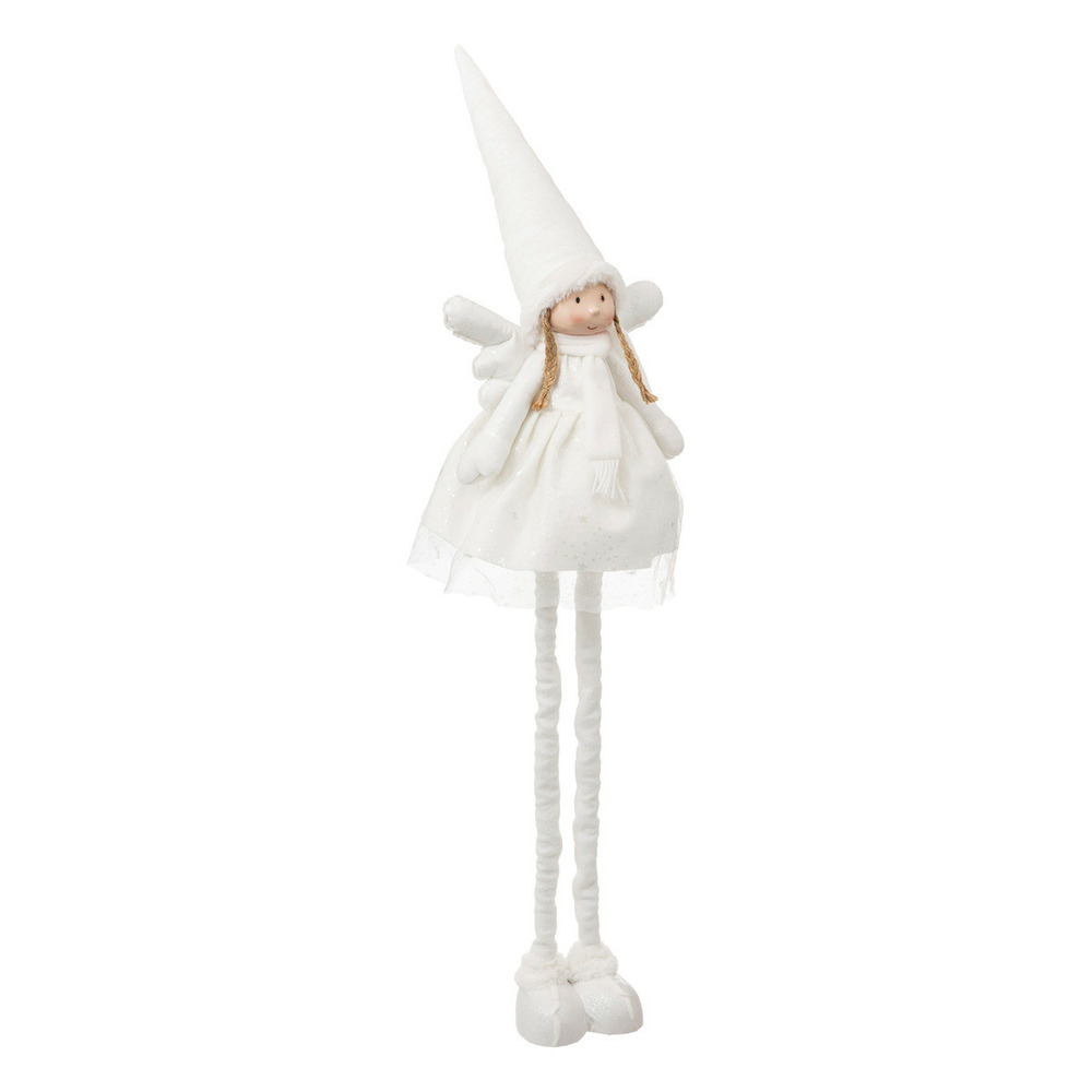 Déco de noël ange blanc téléscopique avec bonnet h maxi 120 cm