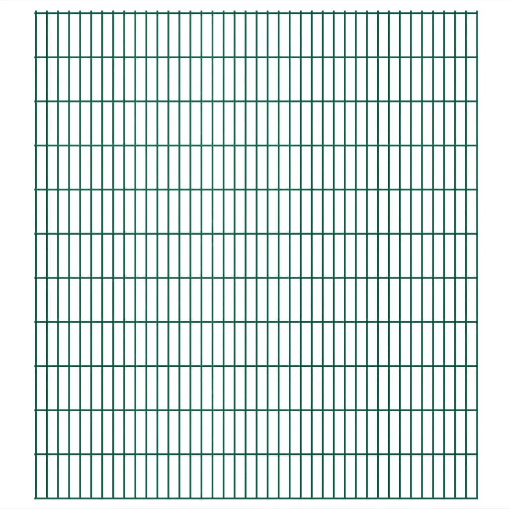 Panneaux de clôture de jardin 2d 2,008x2,23 m 24 m total vert