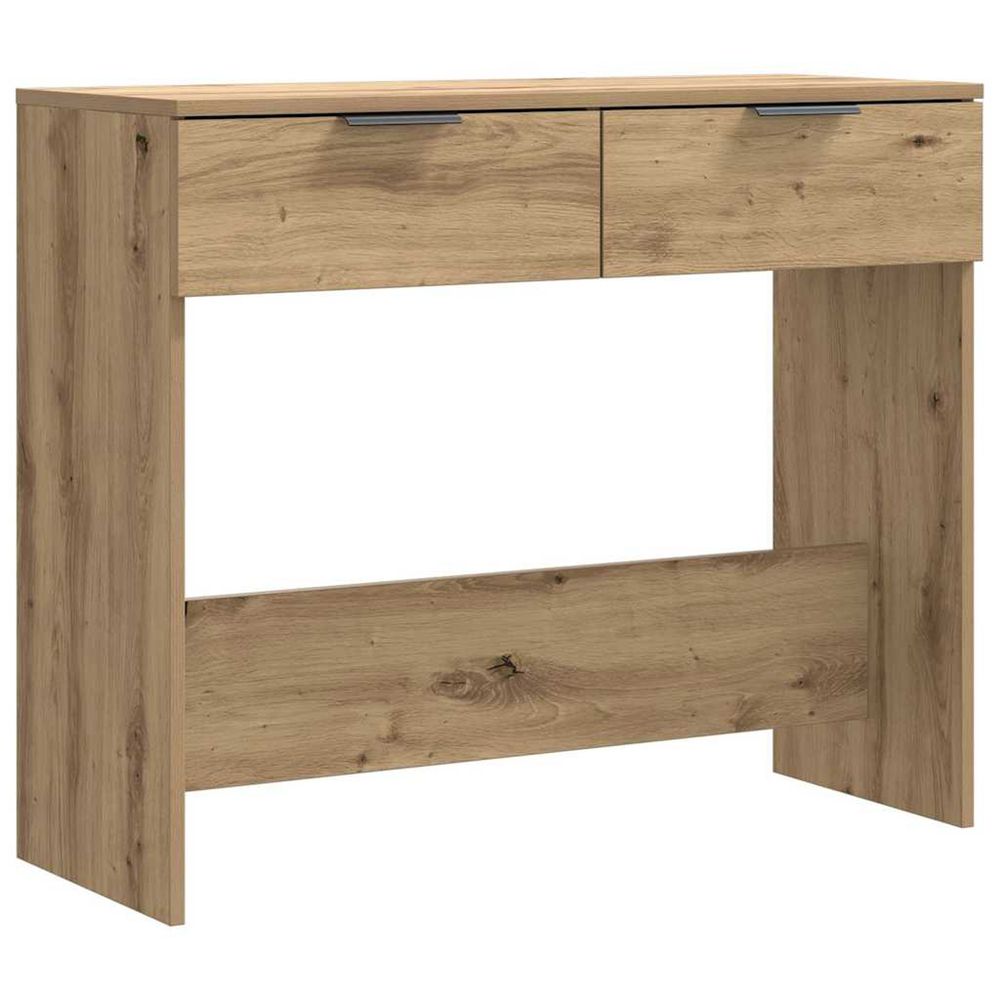 Table console chêne artisanal 90x36x75 cm bois d'ingénierie