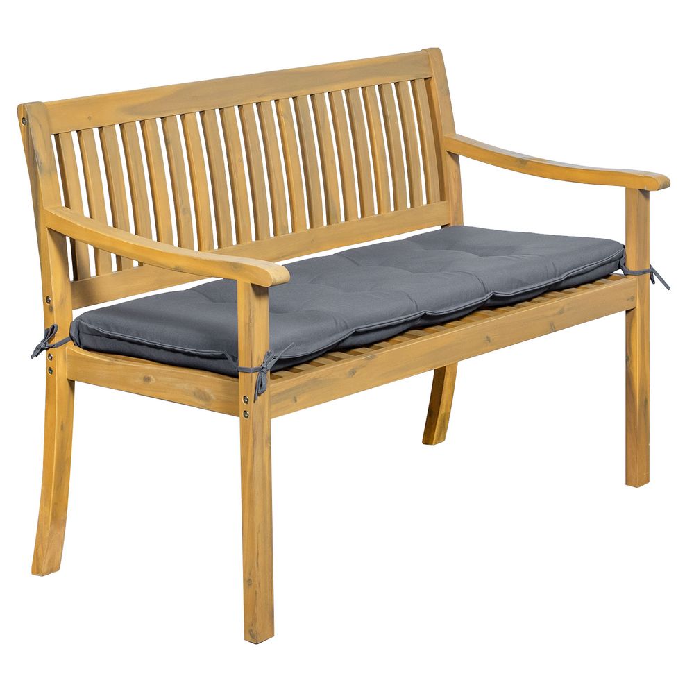 Banc en acacia similan - coussins gris