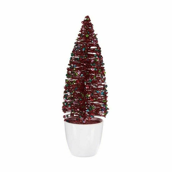 Sapin de noël petit rouge bleu plastique 9 x 28 x 9 cm h