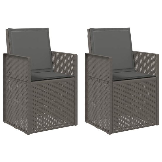 Chaises de jardin salle à manger 2 pcs gris clair et anthracite
