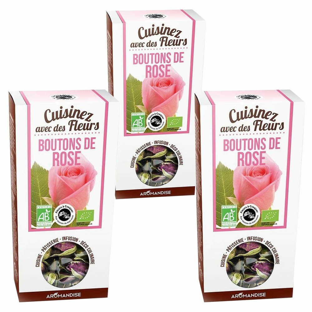Fleurs comestibles bio boutons de rose 90 g