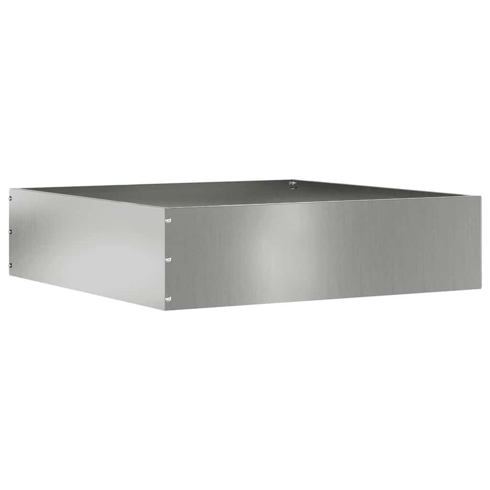 Bordure carrée acier galvanisé jardin aménagement plantes 50x13cm argent