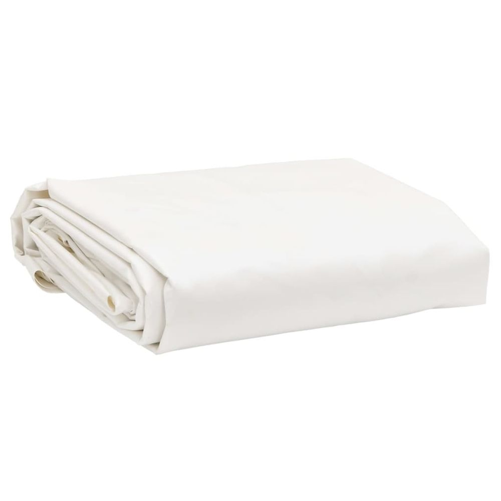 Bâche 650g / m² blanc 5 x 8 m toile avec revêtement en pvc