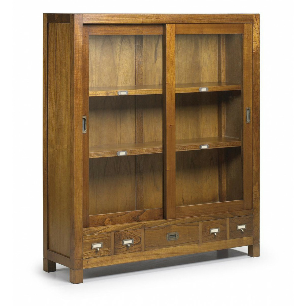 Vaisselier 5 tiroirs bronze bois-bronze marron - onéline décoration d'autrefois